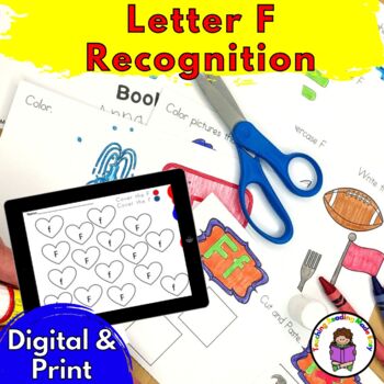 Preview of Letter F Worksheets for Letter Sound Recognition | Print and Digital Bundle