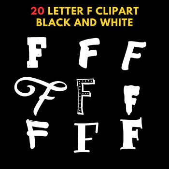Preview of Letter F clipart black and white