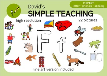 Letter F phonics - spelling clipart with free preview | TpT