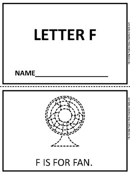 Preview of Letter F tracing and coloring emergent reader for pre-K, K, homeschool. Spec.Ed