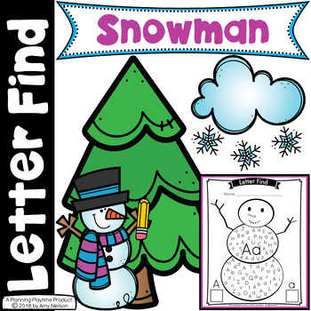 Preview of Letter Find - Winter Snowman Theme