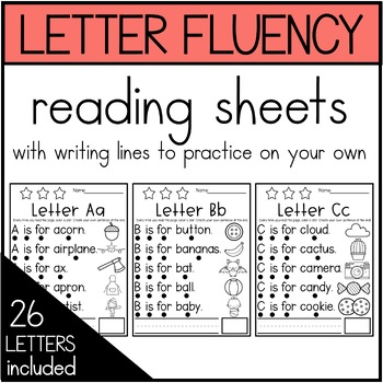 Letter Reading Fluency Sheets by Move Mountains in Kindergarten | TpT