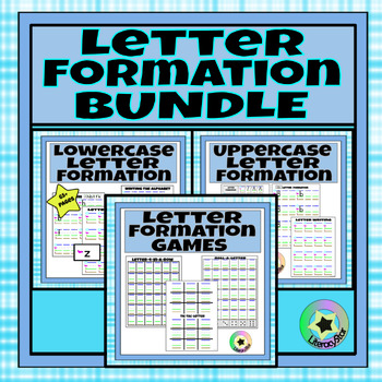 Preview of Letter Formation Practice Sheets BUNDLE | Uppercase & Lowercase | Handwriting