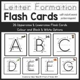 Letter Formation Flash Cards with Initial Sound Picture Support