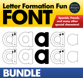 Preview of Letter Formation Font • KTD Letter Formation Fun Font BUNDLE