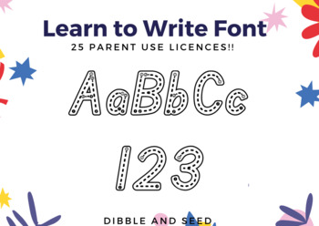 Preview of Letter Formation Font- Share With Parents (x 25 Licences) Learn to Write Tracing