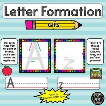 Preview of Letter Formation Gifs {Slides A-Z} 