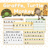 Letter Formation | Giraffe, turtle or Monkey Letter Poster