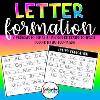 Preview of Letter Formation Handouts Poster FLASH FREEBIE - Alphabet Tracing Mats