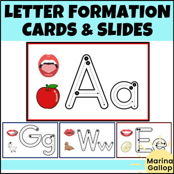 Preview of Letter Formation Mats & Slides for Handwriting Practice - Alphabet Tracing Cards