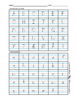 Letter Formation Handwriting Trace Write Uppercase Lowercase Norwegian ...