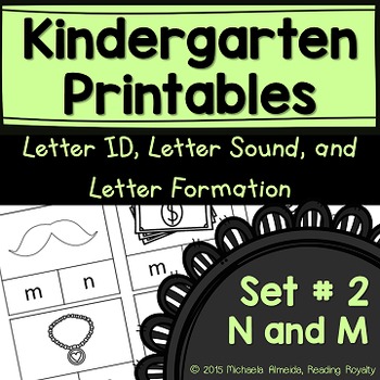 Preview of Letter Formation, Letter ID, and Letter Sound Printables (N,M)