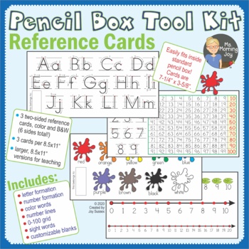 Preview of Letter Formation, Number Formation, Sight Word Pencil Box Cards