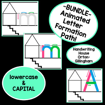 Preview of Letter Formation Path Handwriting OG Orton-Gillingham BUNDLE CAPITAL & lowercase