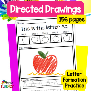 Preview of Letter Formation Practice Sheets - Directed Drawing Kindergarten
