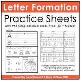 Letter Formation Practice Sheets with Phonological Awarene