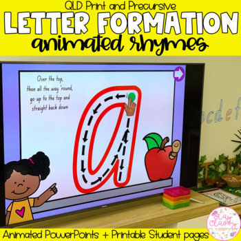 Preview of Letter Formation Rhymes Animated PowerPoint | QLD Print & Precursive