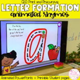Letter Formation Rhymes Animated PowerPoint | QLD Print & 