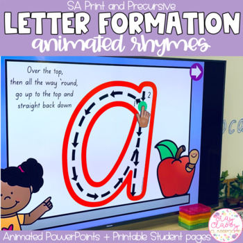 Preview of Letter Formation Rhymes Animated PowerPoint | SA Print & Precursive