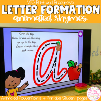 Preview of Letter Formation Rhymes Animated PowerPoint | VIC Print & Precursive