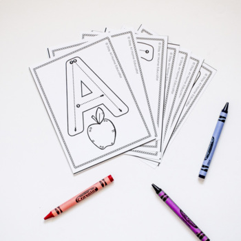 Preview of Letter Formation Tracing Cards with Beginning Sounds