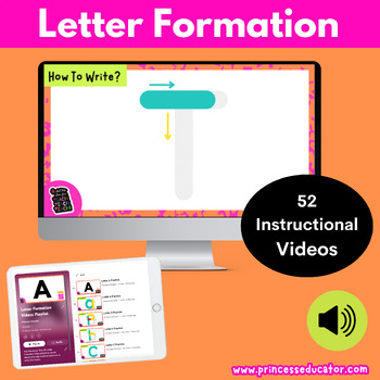 Preview of How To Write My Letters Formation (52 Videos) Lowercase and Uppercase