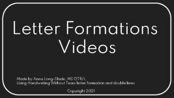Preview of Letter Formation Videos