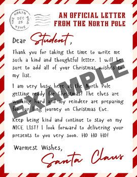 Preview of Letter From Santa Claus Editable Template
