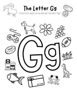 Letter G Coloring Worksheet by High Street Scholar Boutique | TPT