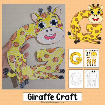 Preview of Letter G Craft Giraffe Activities Zoo Animals Bulletin Board Safari Alphabet Art