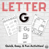 Letter G: Literacy Intervention Activity (Sound Sensible S