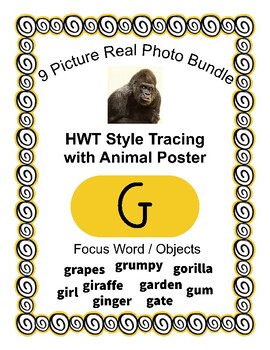 Preview of Letter G Real Picture Reader Plus - Featuring Zoo Animal & HWT style Tracing