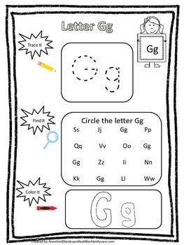 letter g trace it find it color it preschool printable daycare worksheet