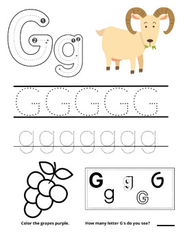 Letter G Worksheet by BasicHomeschoolCreator | TPT