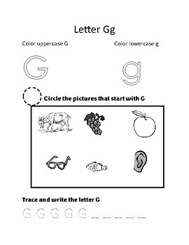 Letter G Worksheet by Simple Resources For You | TPT