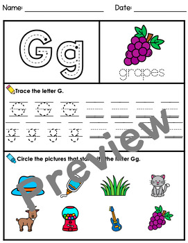 letter g worksheets by kindergarten swag teachers pay teachers