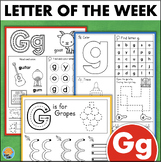 Letter G Tracing Handwriting Coloring Worksheets Sound Activities