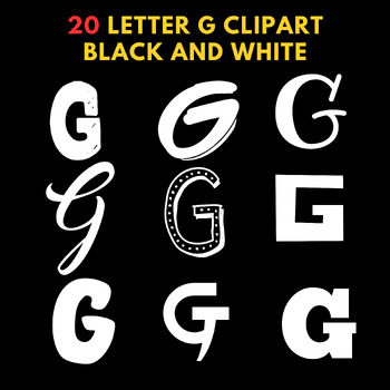 Preview of Letter G clipart black and white