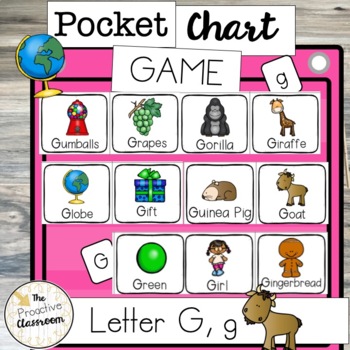 Preview of Letter G, g Pocket Chart Game | Letter Identification | Preschool | Kindergarten