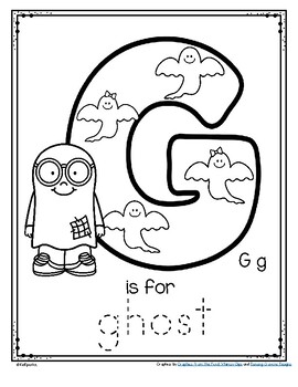 Preview of Letter G is for Ghost Trace and Color Halloween Printable FREE
