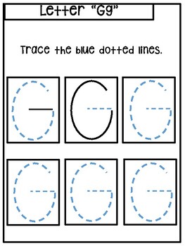 letter g worksheet trace and write by shine earlyed tpt