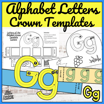 Preview of Alphabet Letter Gg Crown Craft Activity & Animal Headbands for Kindergarten
