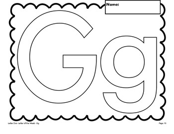 Letter Gg (G is for Things That Go): Letter Zoo- Preschool Curriculum