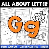 Letter Gg Worksheets and Book Kindergarten or Preschool
