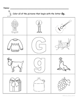 Letter Gg Words Practice Worksheet By Nola Educator 