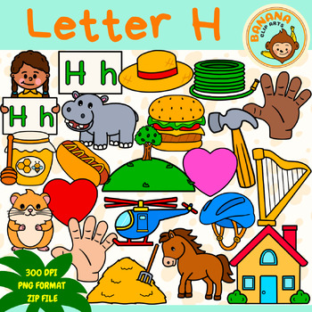 Letter H Clipart {Letter H Alphabet Clip Art} by Banana Clip Arts