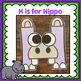 Letter H Craft, Alphabet Craft, Hh is for Hippo, Hippo Craft