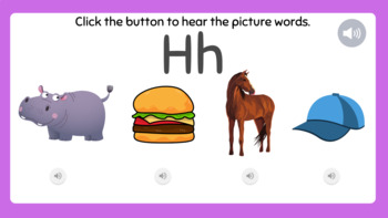 Letter H Digital Centers Google Slides Letter Sounds Alphabet Activity