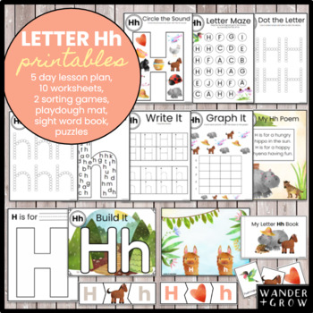 Preview of Letter H | Preschool Phonics Lesson Plan, Handwriting, Letter Sound, Recognition