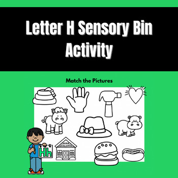 Letter H Sensory Bin Activity Matching Game | TPT